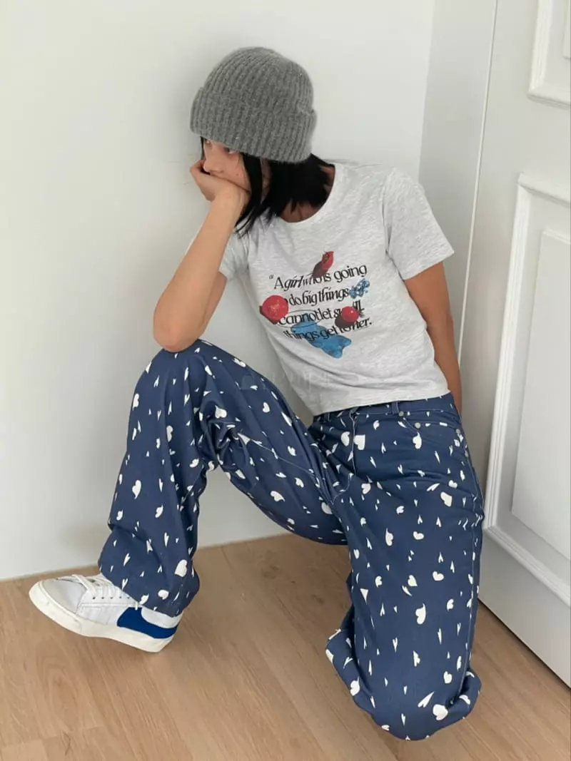 Almond Pepe - Korean Women Fashion - #vintagekidsstyle - Heart Pants - 6
