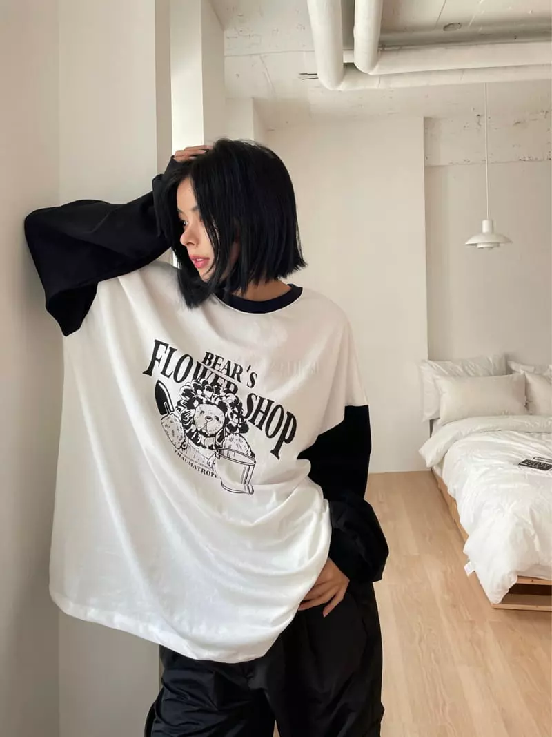 Almond Pepe - Korean Women Fashion - #womensfashion - Flo Bear Tee - 3