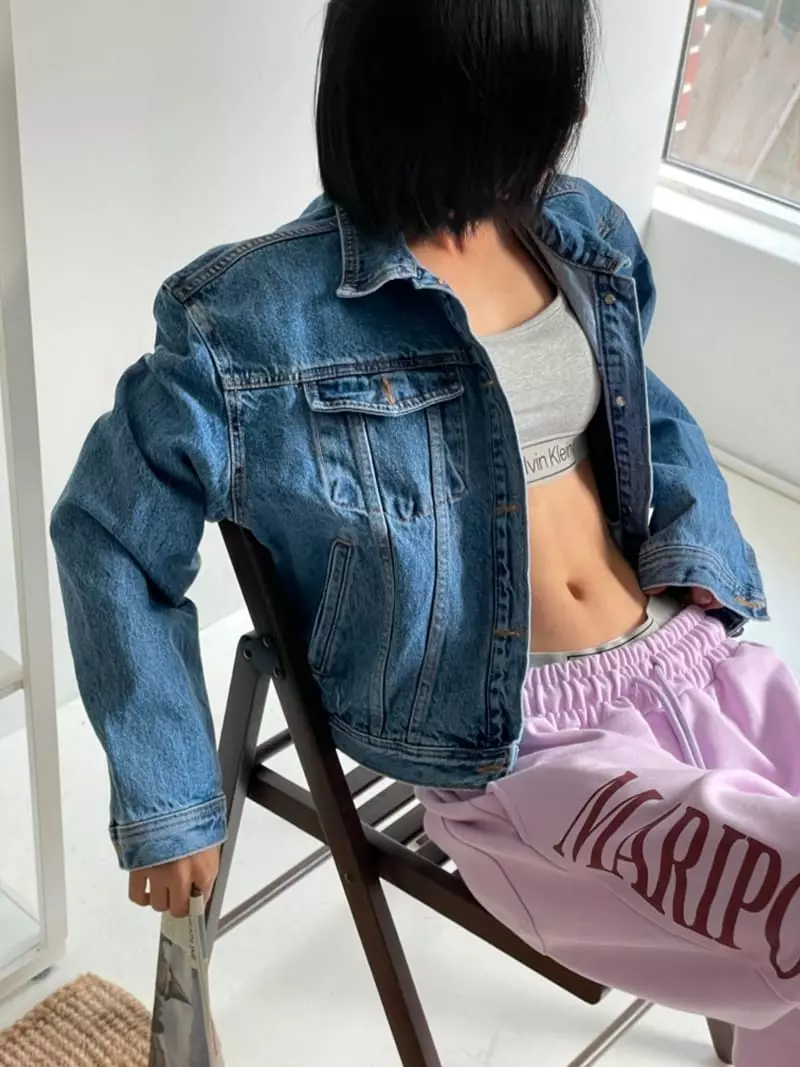 Almond Pepe - Korean Women Fashion - #womensfashion - Basic Denim Jacket - 2