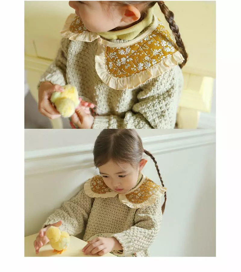 Amber - Korean Children Fashion - #discoveringself - Reverty Quilting Collar Knit Tee