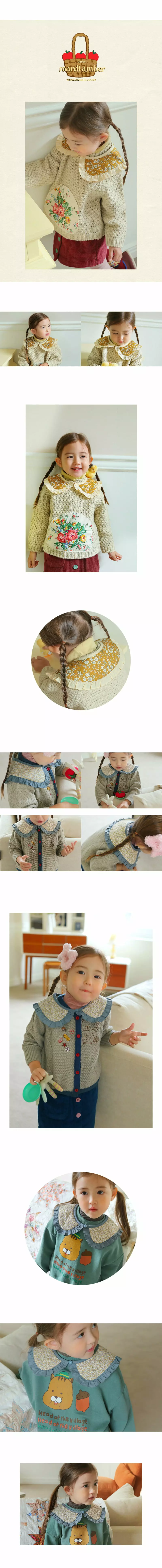 Amber - Korean Children Fashion - #fashionkids - Reverty Quilting Collar Knit Tee - 2