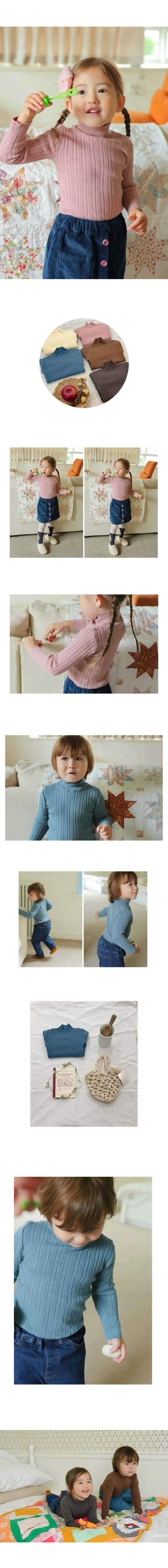 Amber - Korean Children Fashion - #littlefashionista - Basic Turtleneck Knit Tee - 3