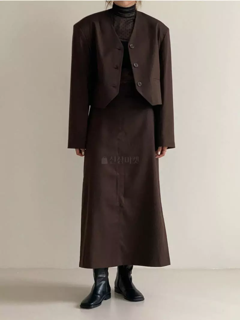 Analog Beige - Korean Women Fashion - #momslook - Herringbone Skirt - 7