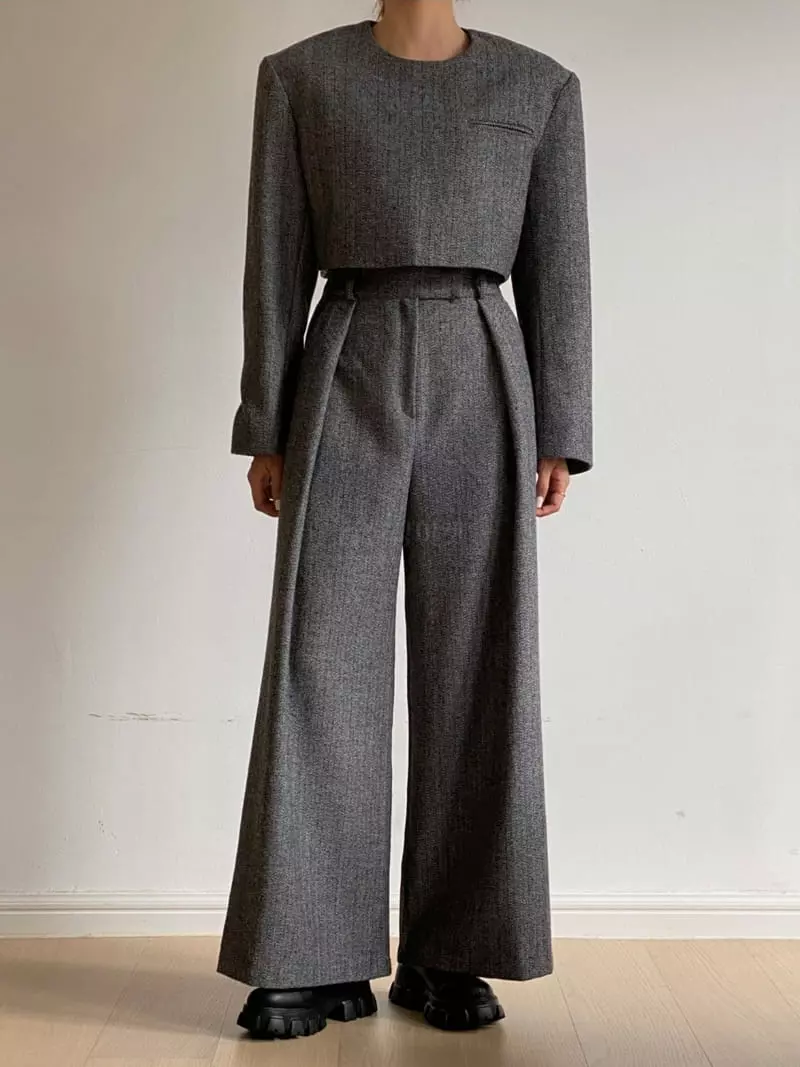 Analog Beige - Korean Women Fashion - #momslook - Herringbone PAnts - 7