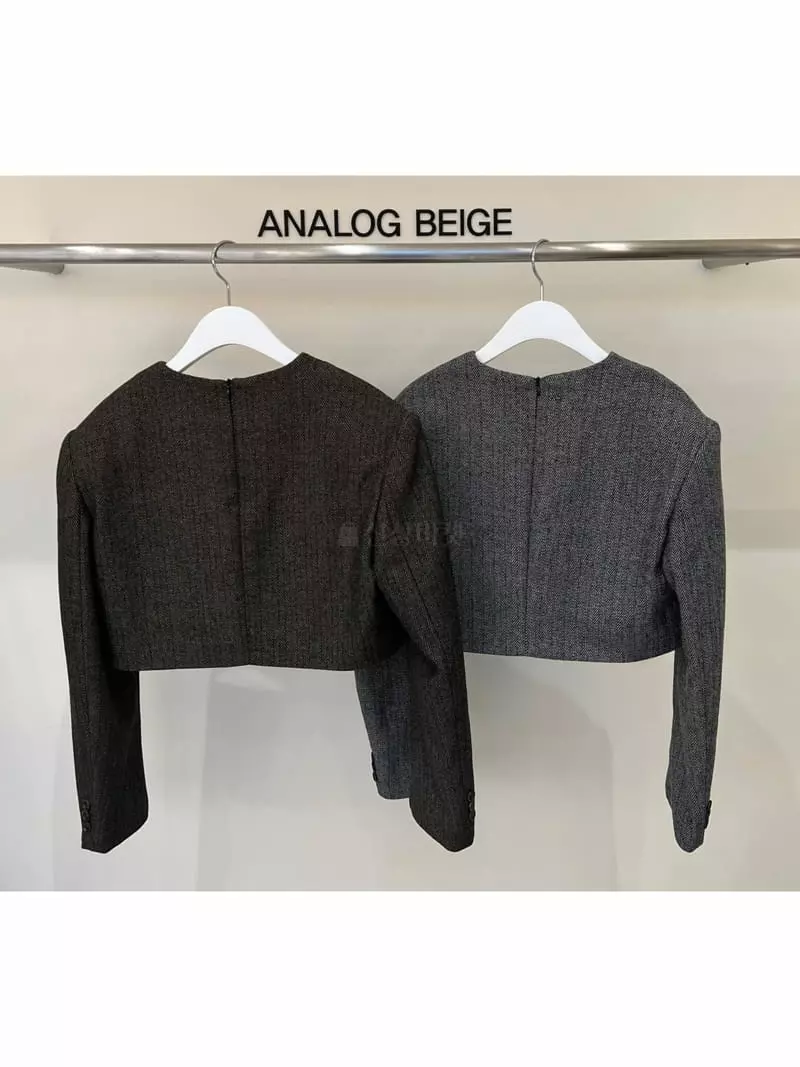 Analog Beige - Korean Women Fashion - #momslook - Hearringbone Blouse - 6