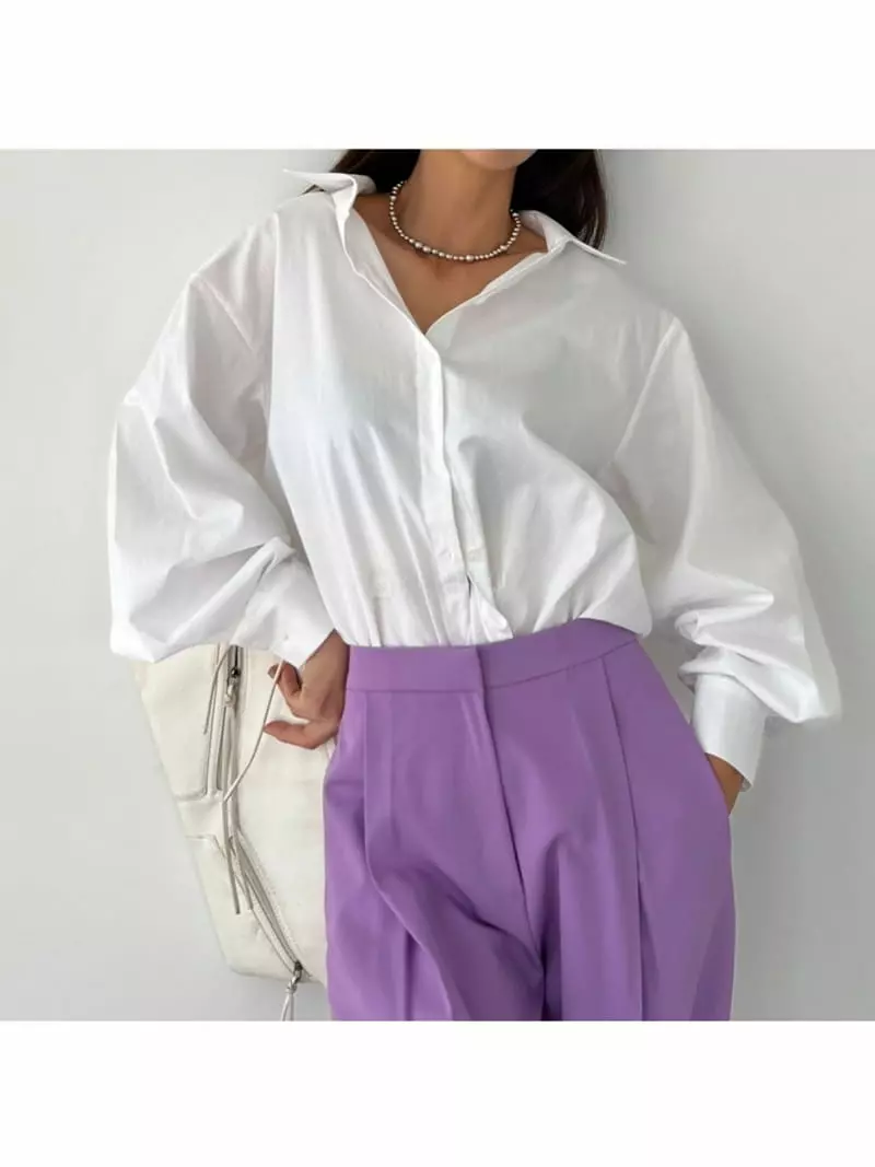 Analog Beige - Korean Women Fashion - #momslook - Pad Shirt - 12