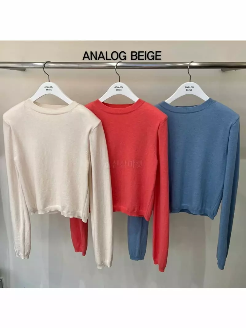 Analog Beige - Korean Women Fashion - #momslook - Pad Knit Tee - 11