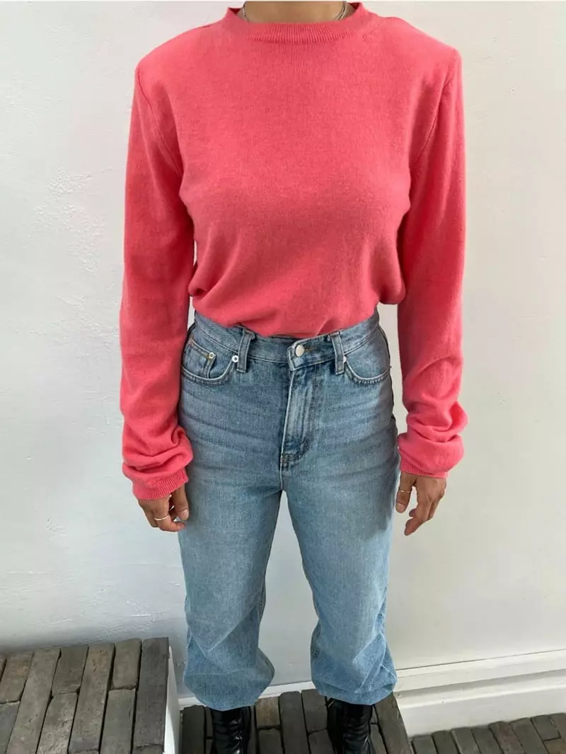 Analog Beige - Korean Women Fashion - #momslook - Pad Knit Tee - 5