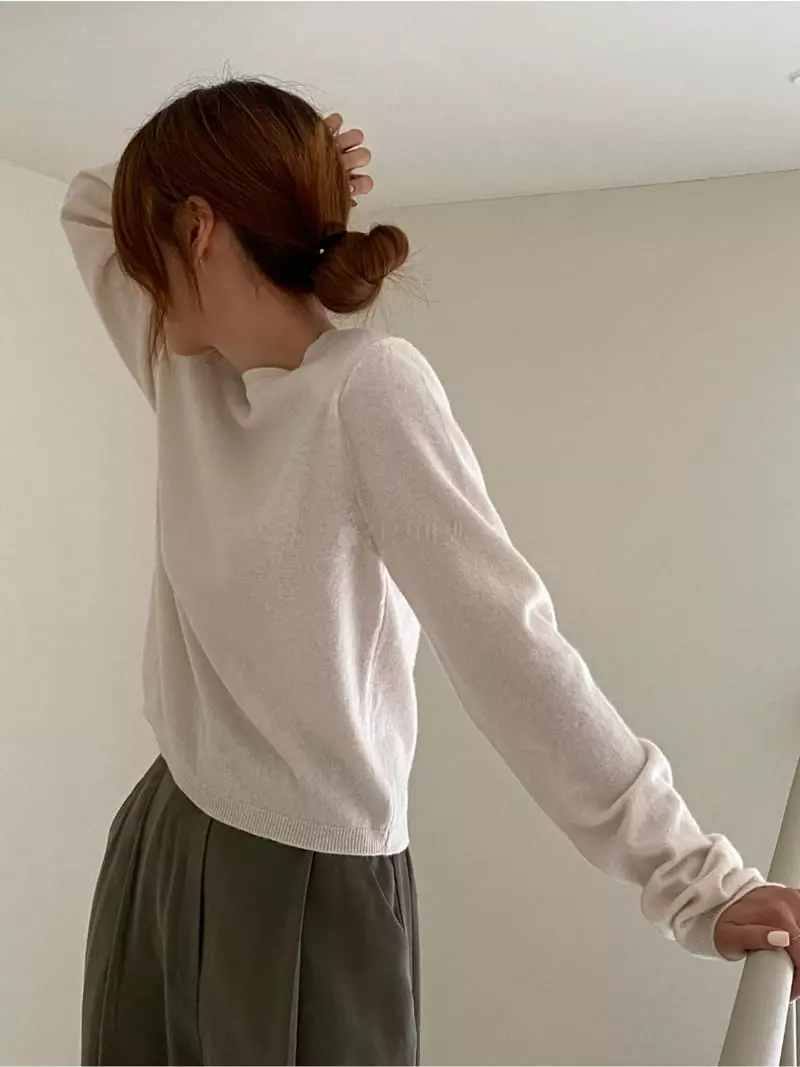 Analog Beige - Korean Women Fashion - #momslook - Pad Knit Tee - 9