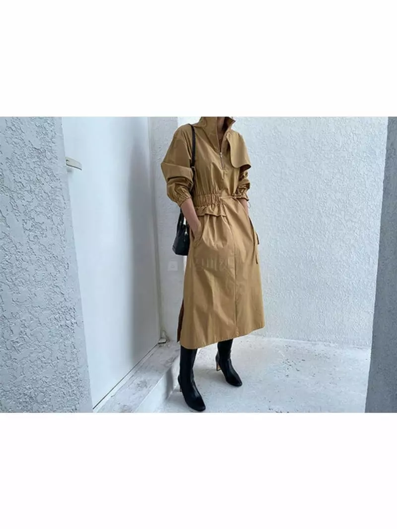 Analog Beige - Korean Women Fashion - #momslook - Trench One-piece - 12