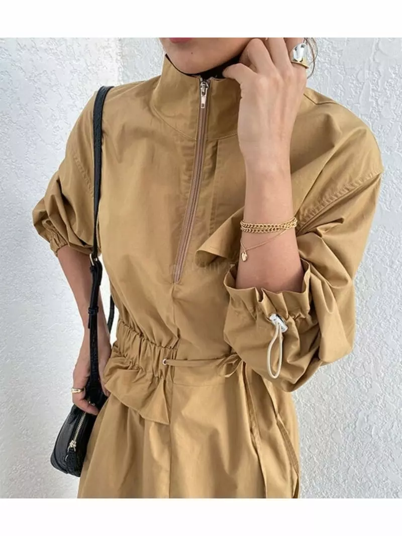 Analog Beige - Korean Women Fashion - #womensfashion - Trench One-piece - 4