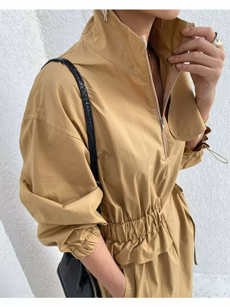 Analog Beige - Korean Women Fashion - #momslook - Trench One-piece - 8