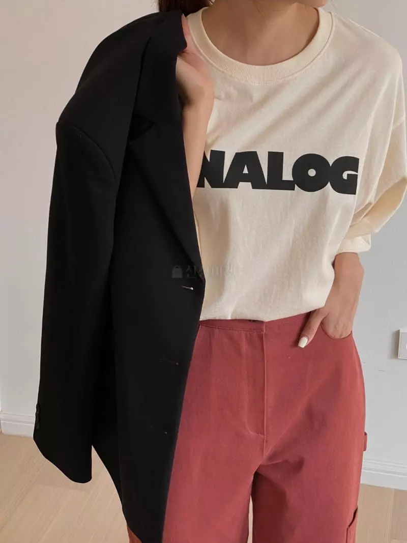 Analog Beige - Korean Women Fashion - #momslook - Analog Tee - 3