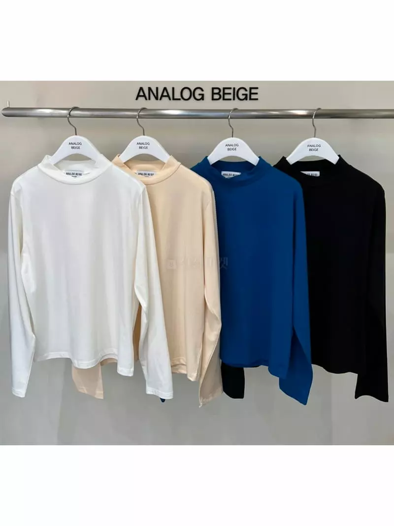 Analog Beige - Korean Women Fashion - #momslook - Half Turtleneck Tee - 3