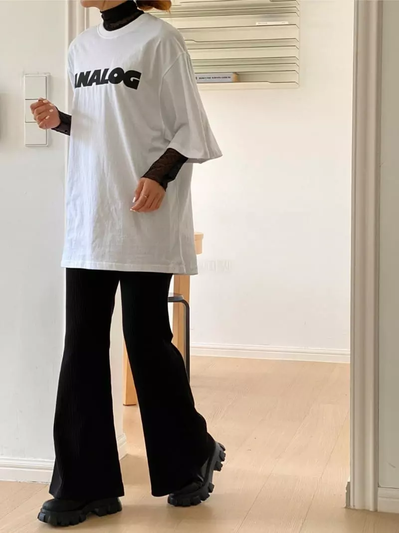 Analog Beige - Korean Women Fashion - #momslook - Rib Banding Pants - 5