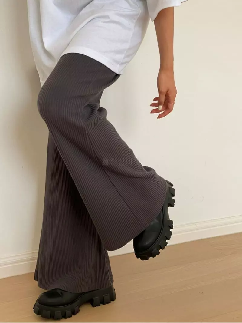 Analog Beige - Korean Women Fashion - #momslook - Rib Banding Pants - 7