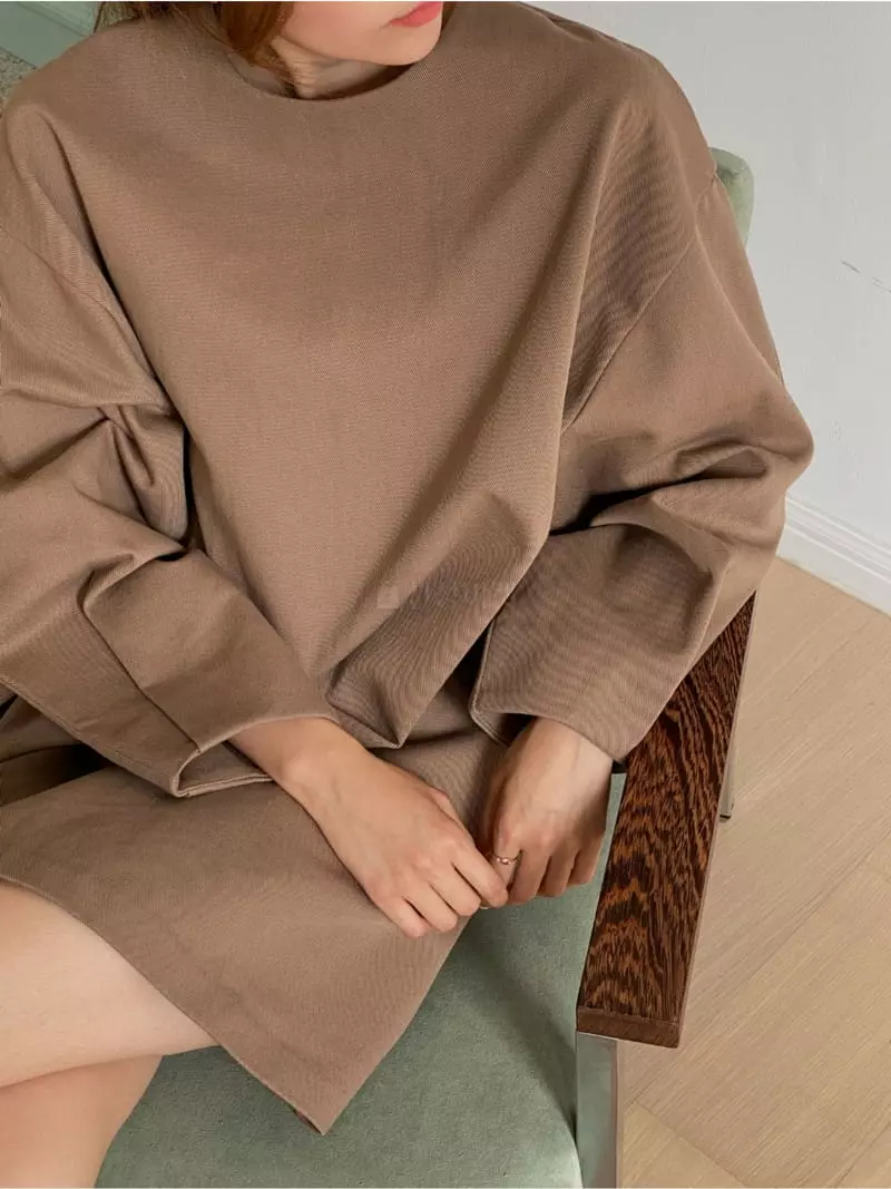 Analog Beige - Korean Women Fashion - #restrostyle - One-piece - 7