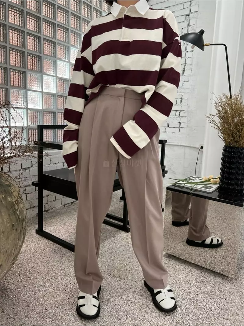 Analog Beige - Korean Women Fashion - #pursuepretty - Strieps Rugby Tee - 4