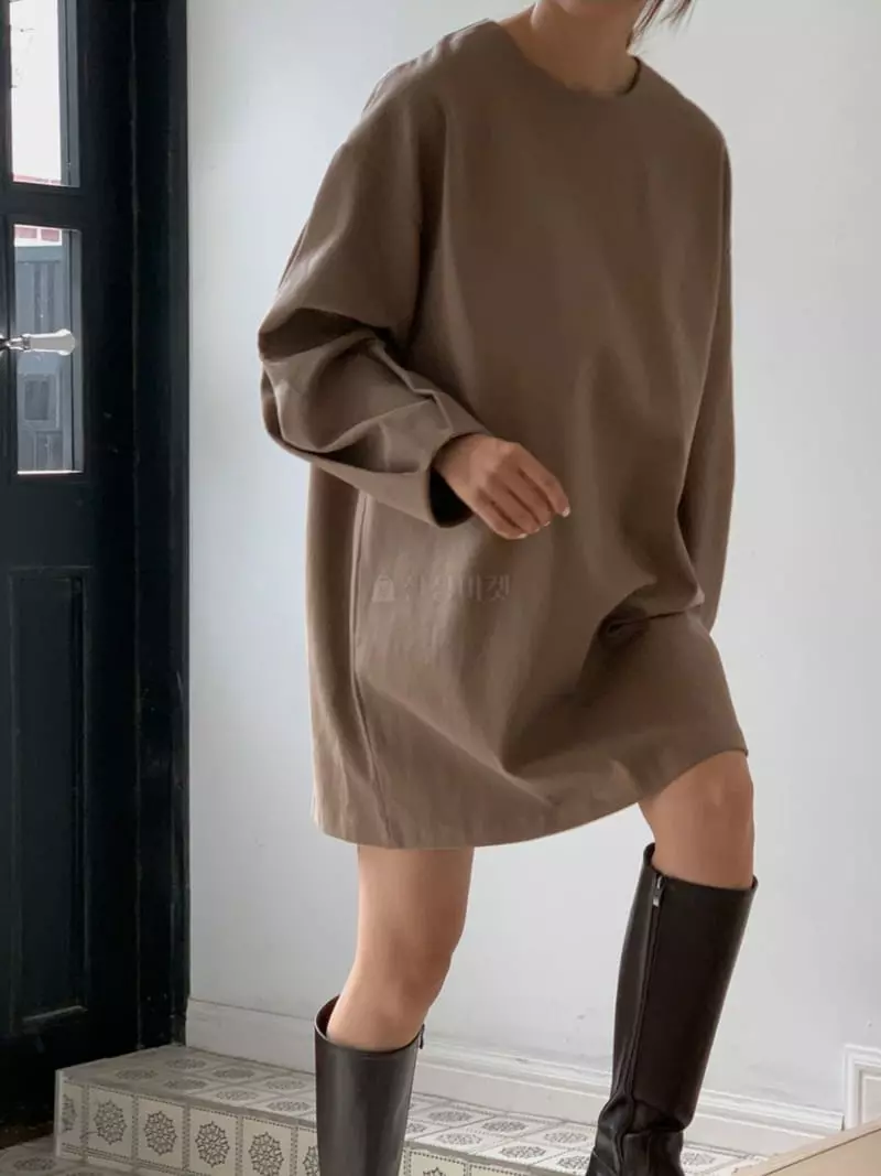Analog Beige - Korean Women Fashion - #romanticstyle - One-piece - 8
