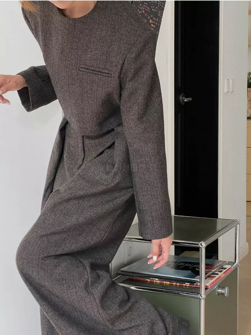 Analog Beige - Korean Women Fashion - #shopsmall - Herringbone Pants - 5