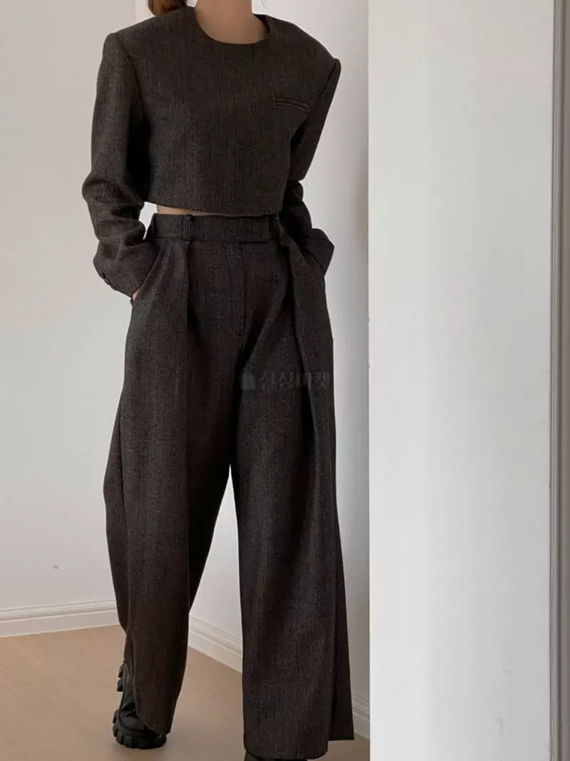 Analog Beige - Korean Women Fashion - #thatsdarling - Herringbone Pants - 6