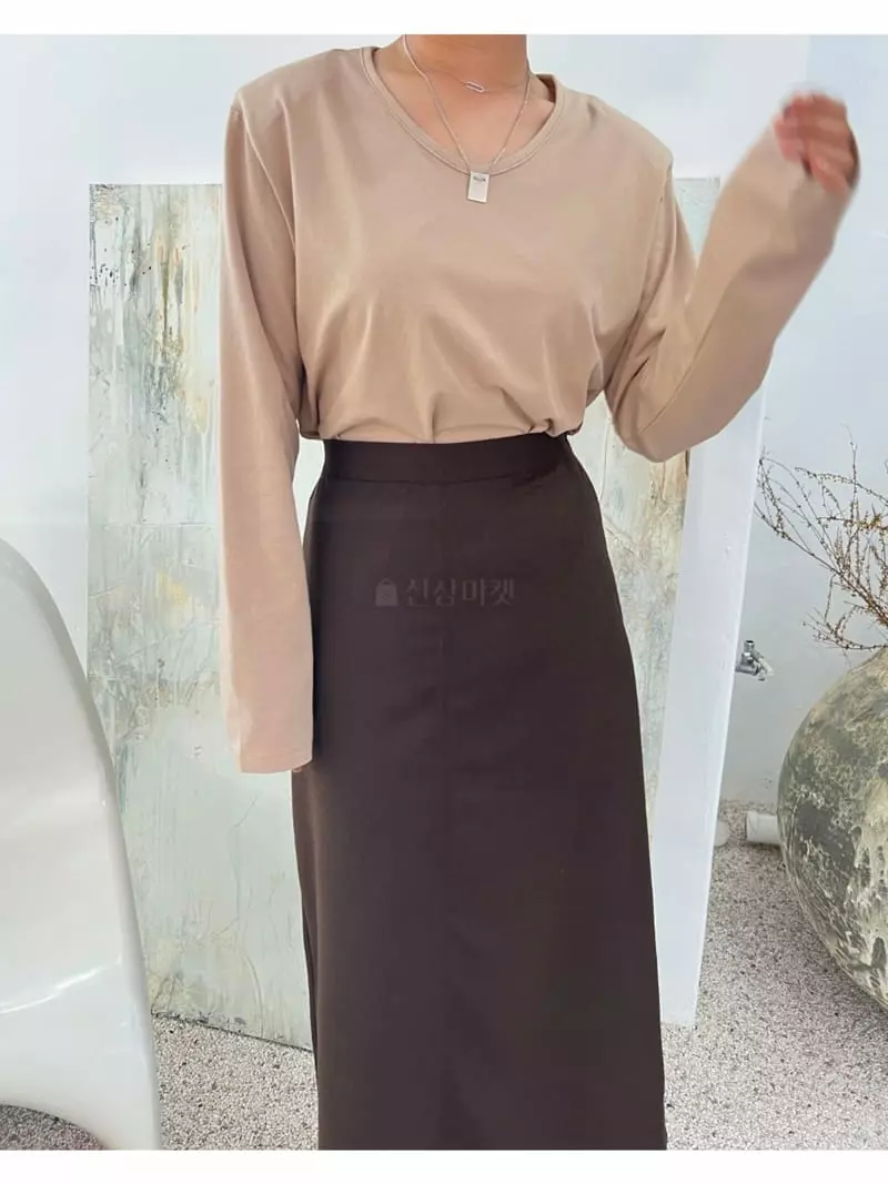 Analog Beige - Korean Women Fashion - #thatsdarling - Modal Tee - 11