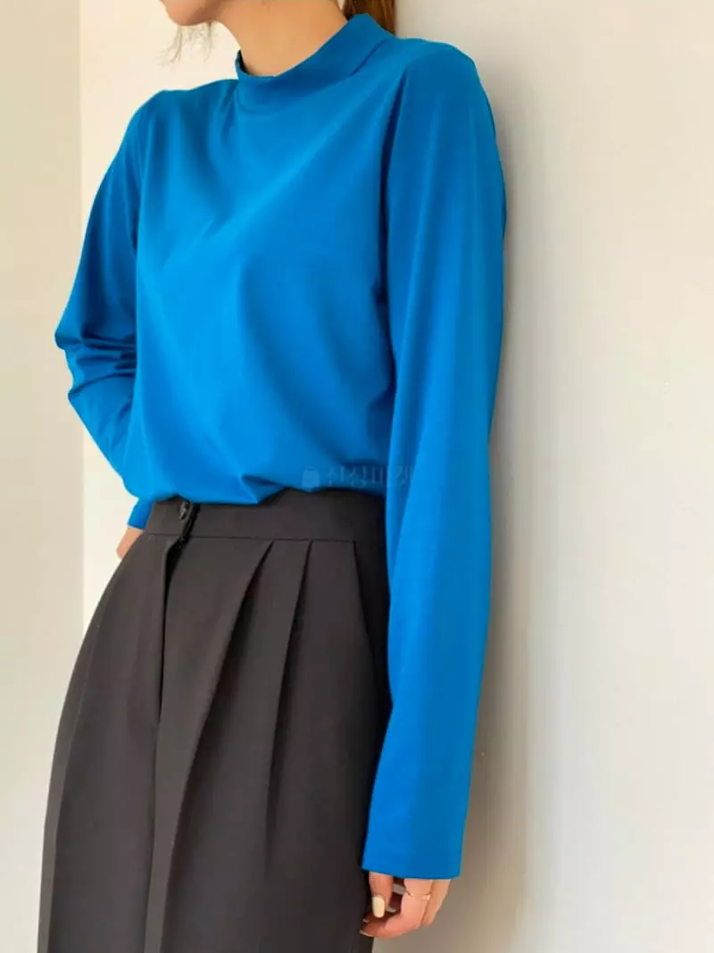 Analog Beige - Korean Women Fashion - #vintageinspired - Half Turtleneck Tee - 6
