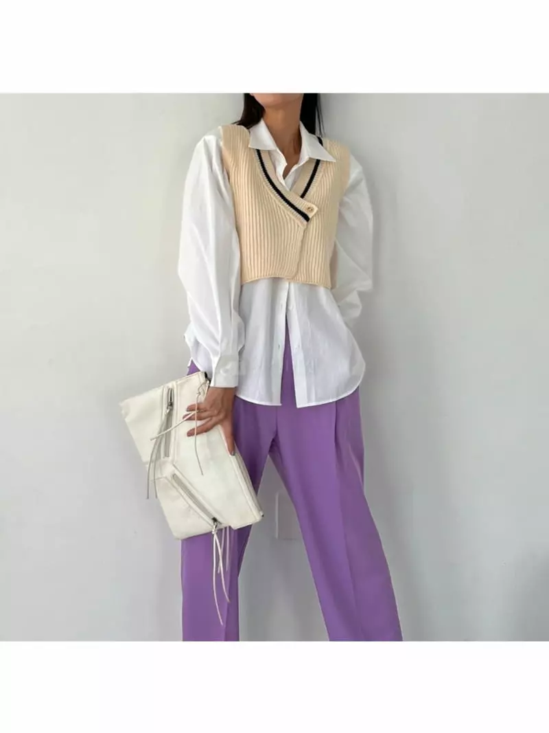 Analog Beige - Korean Women Fashion - #vintagekidsstyle - Color Open Vest - 8