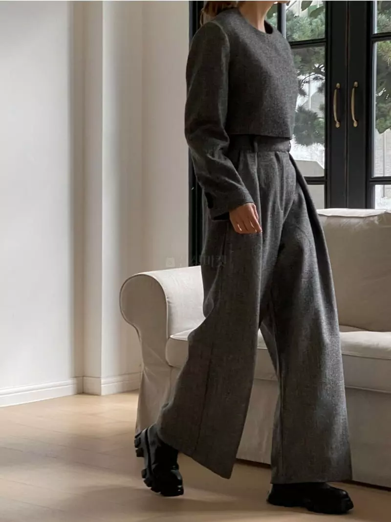 Analog Beige - Korean Women Fashion - #womensfashion - Herringbone PAnts - 6