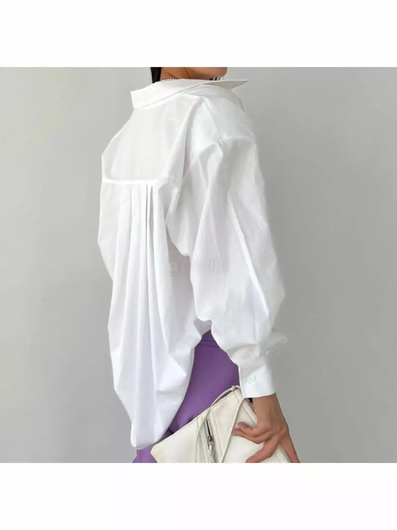 Analog Beige - Korean Women Fashion - #womensfashion - Pad Shirt - 3