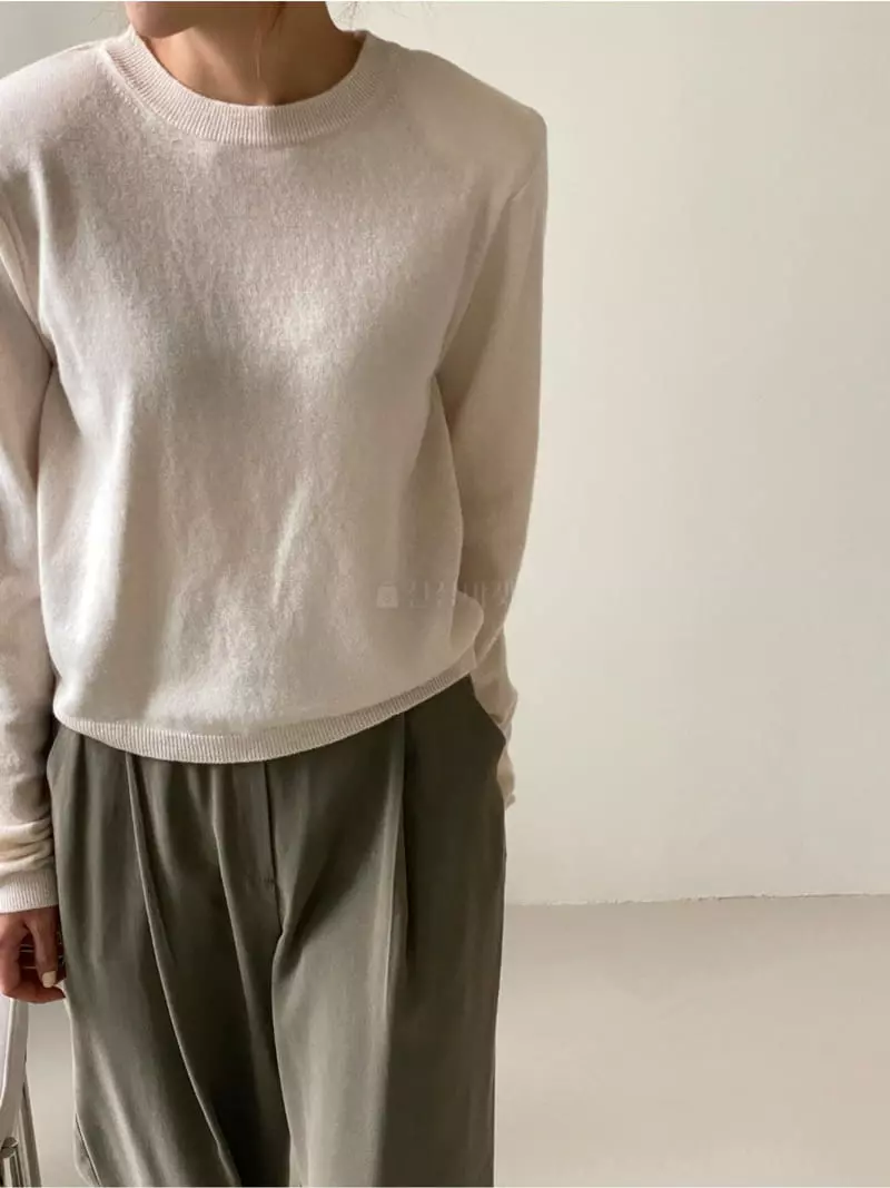 Analog Beige - Korean Women Fashion - #womensfashion - Pad Knit Tee - 10