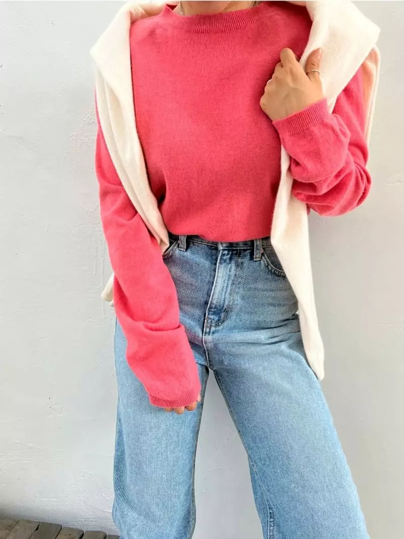 Analog Beige - Korean Women Fashion - #momslook - Pad Knit Tee - 4