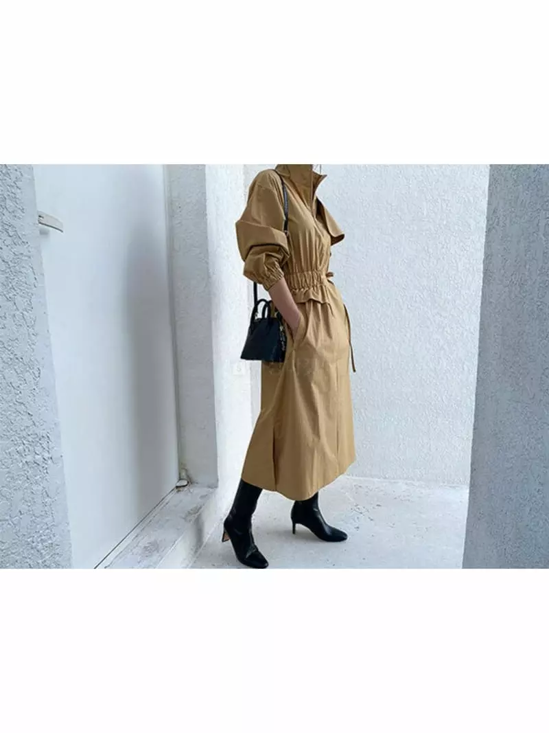 Analog Beige - Korean Women Fashion - #womensfashion - Trench One-piece - 11