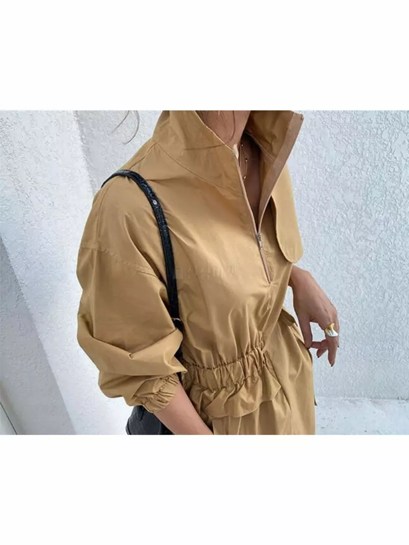Analog Beige - Korean Women Fashion - #womensfashion - Trench One-piece - 9