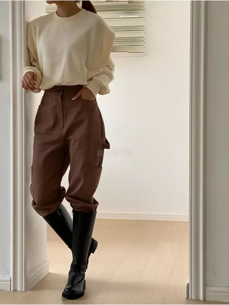 Analog Beige - Korean Women Fashion - #womensfashion - Slit Sweatshirt