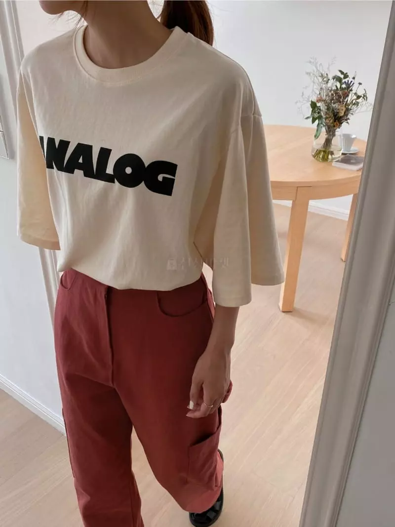 Analog Beige - Korean Women Fashion - #womensfashion - Analog Tee - 2