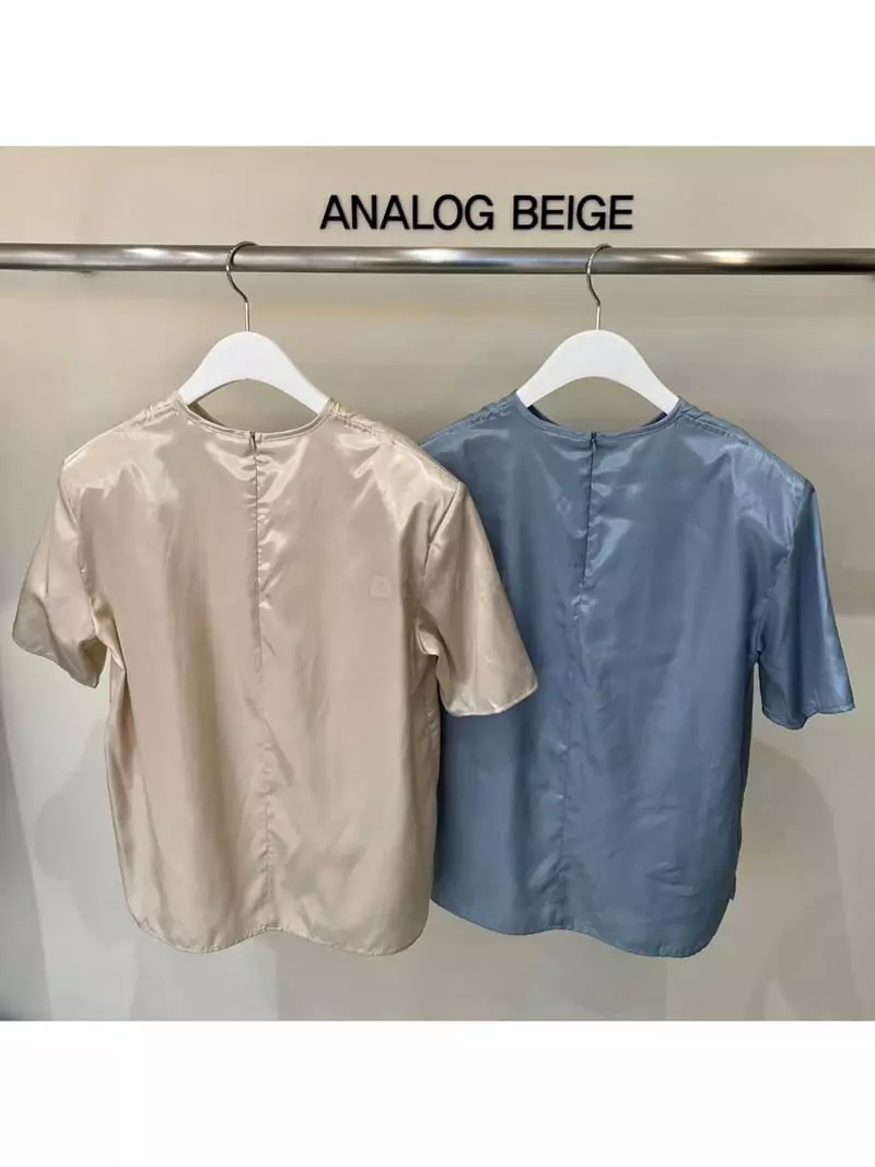 Analog Beige - Korean Women Fashion - #womensfashion - Silk Pad Tee