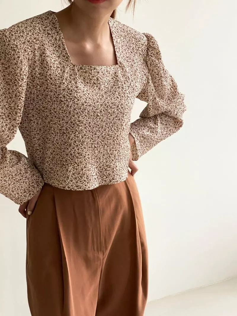 Analog Beige - Korean Women Fashion - #momslook - Square Blouse - 4