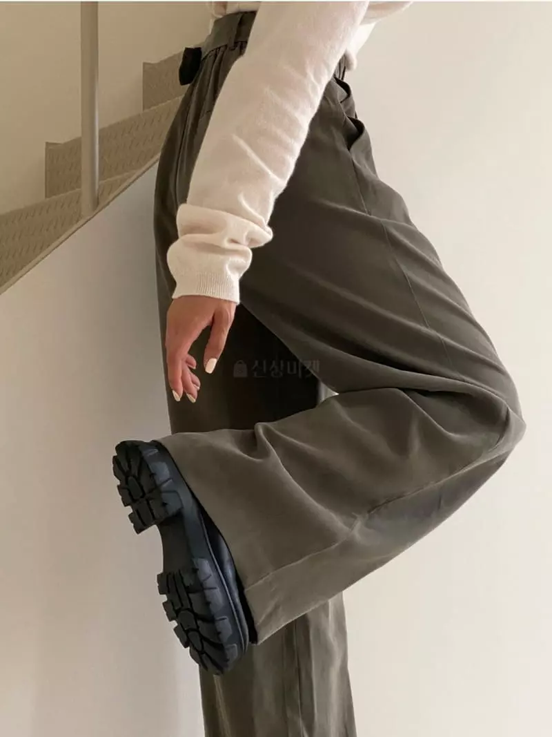 Analog Beige - Korean Women Fashion - #womensfashion - Belt Pants