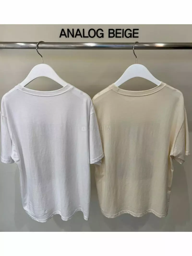 Analog Beige - Korean Women Fashion - #womensfashion - Paint Short Sleeves Tee - 9