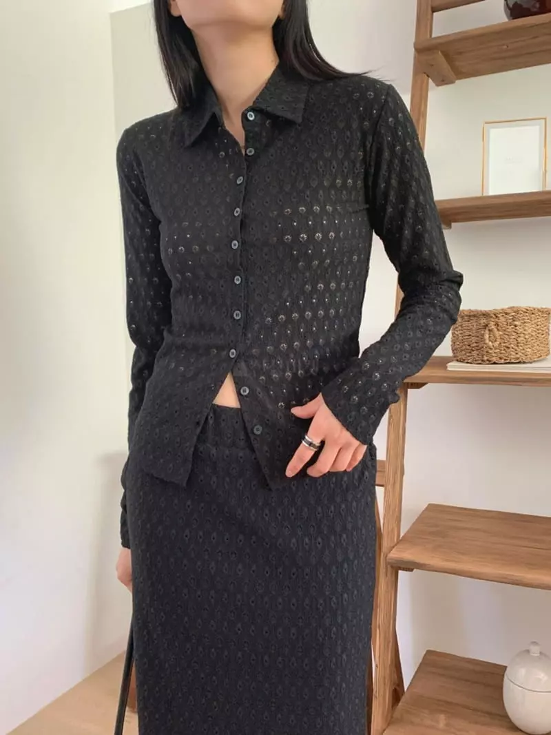 And More - Korean Women Fashion - #momslook - Ponny Collar Tee