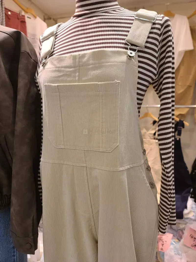 And More - Korean Women Fashion - #momslook - Pipi Rib Dungarees Pants