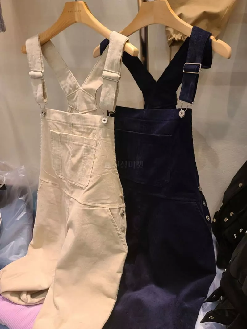 And More - Korean Women Fashion - #momslook - Pipi Rib Dungarees Pants - 5