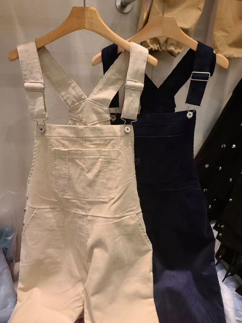 And More - Korean Women Fashion - #momslook - Pipi Rib Dungarees Pants - 7