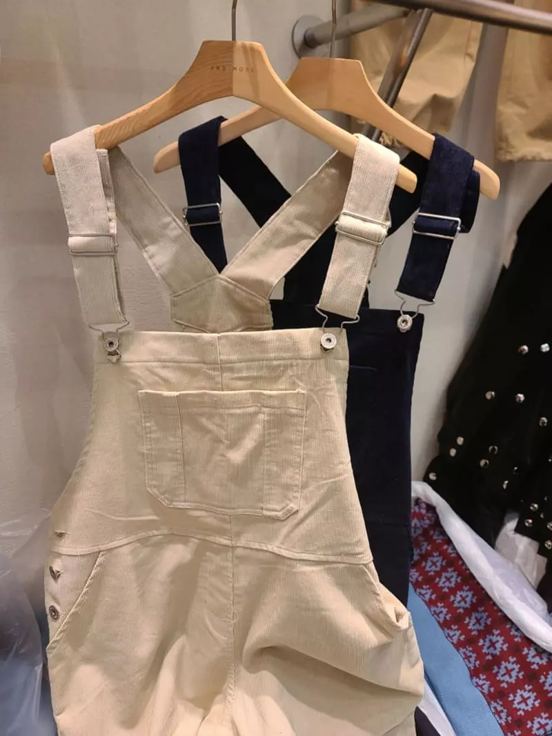 And More - Korean Women Fashion - #momslook - Pipi Rib Dungarees Pants - 9