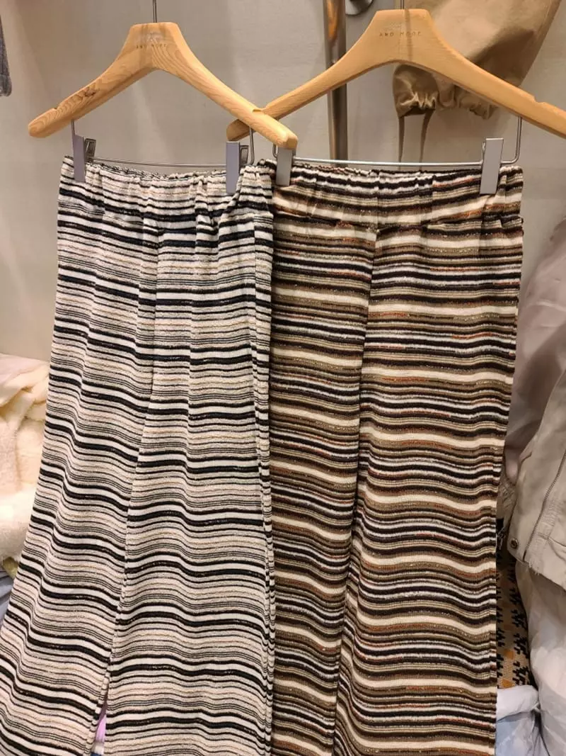 And More - Korean Women Fashion - #momslook - Bay Stripes Pants - 2
