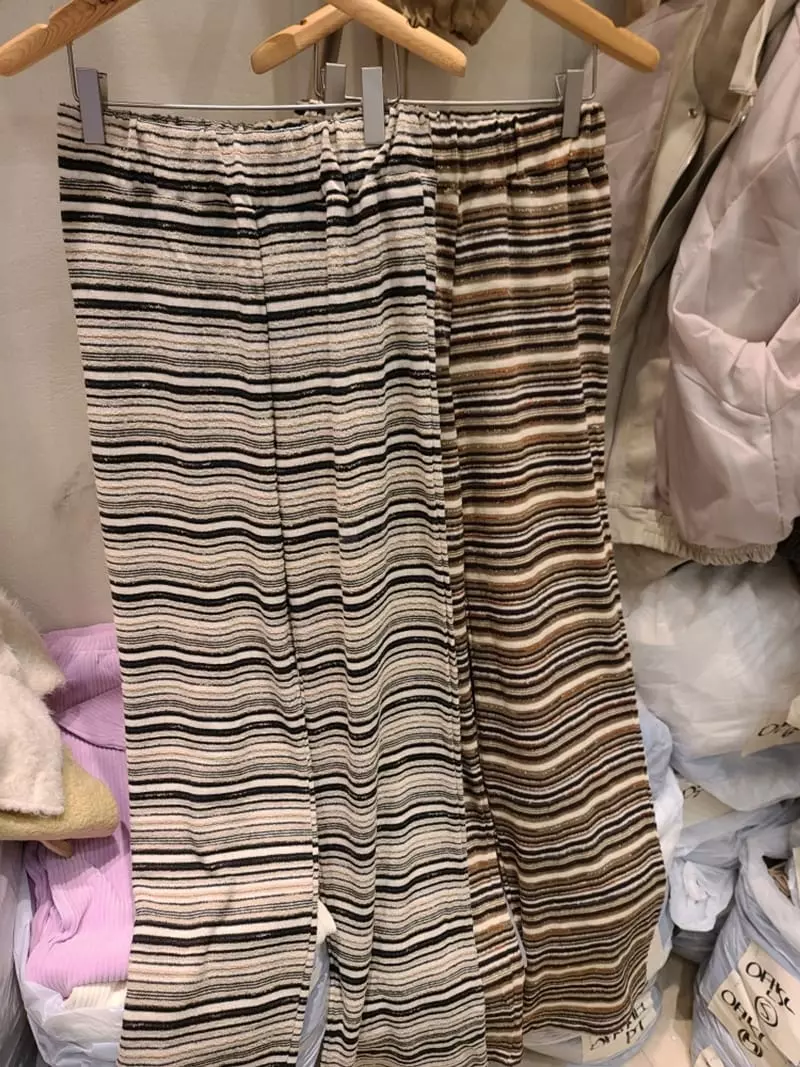 And More - Korean Women Fashion - #momslook - Bay Stripes Pants - 5
