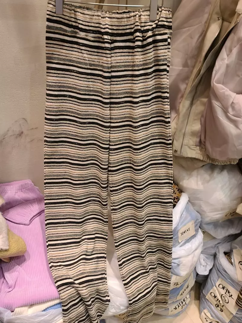 And More - Korean Women Fashion - #momslook - Bay Stripes Pants - 6