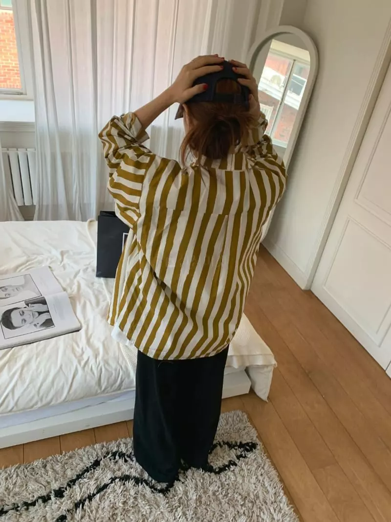 And More - Korean Women Fashion - #momslook - Mimi Stripes Shirt