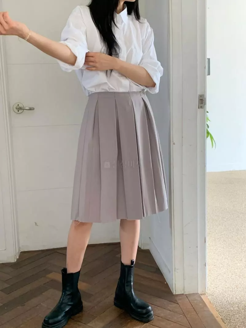 And More - Korean Women Fashion - #momslook - Deggi Wrinkle Skirt - 5